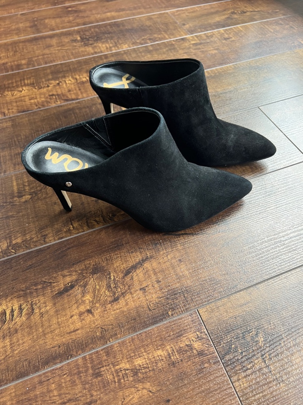 Sam Edelman Black Suede High Heel Pointed Mules